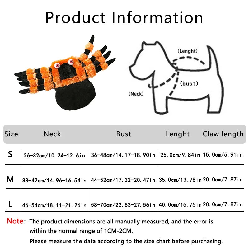 Halloween Cute Pet Clothes Red Eyed Spider Chest Back Transformation Costume Role Playing Cat Dog Halloween Party Pet Supplies