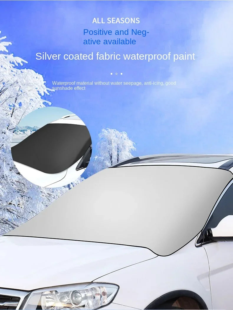 Car Magnetic Snow Shield Winter Front Windshield Cover Anti-frost Sun Protection Half Car Cover Insulated sunshade