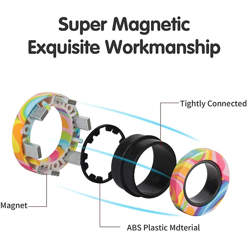3-Piece Magnetic Ring Fidget Set – Pocket Spinner Toy