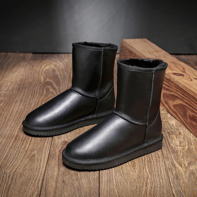 Snow Boots Men Waterproof Australia Winter Warm Shoes Non Slip Rubber Sole 100% Genuine Sheepskin Leather Big Size Wholesale