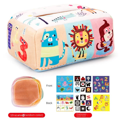 Montessori Tissue Box – Soft Sensory Pull Toy