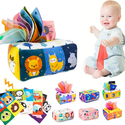 Montessori Tissue Box – Soft Sensory Pull Toy