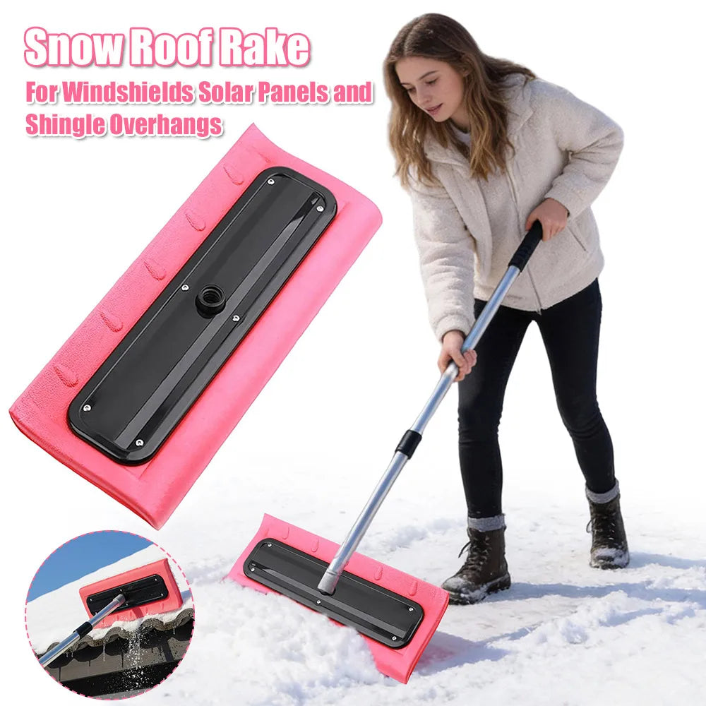 2-4m Snow Roof Rake with No-Scratch Head Foam Snow Broom Winter Snows Removal Tool Time Saving For Windshields Solar Panels