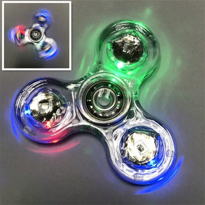 Luminous LED Light Fidget Spinner Hand Top Spinners Glow in Dark Light EDC Fidget Spinner Finger Stress Relief Toys