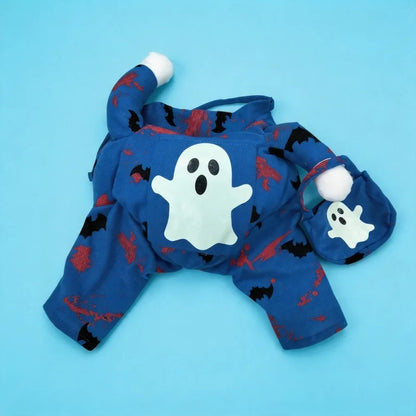 Halloween Dog Clothes Pet Costume Funny Cosplay Outfit with Fluorescent Ghost Cute Dog Cat Dress Up Festive Party Apparel Set