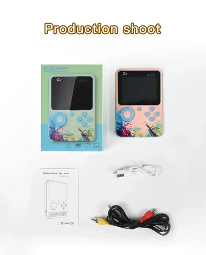 Retro G5 Portable Handheld Game Console 3 0Inch Screen 500 Classic Games Macaron Color 1020mAH Rechargeable Battery Gamepad