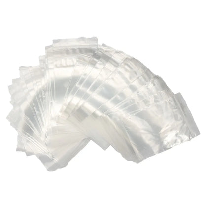 100Pcs Reclosable Clear Plastic Packaging Bags Strong Poly Zip Locks Baggies Grip Self Seal Resealable Baggy For Candy Packing