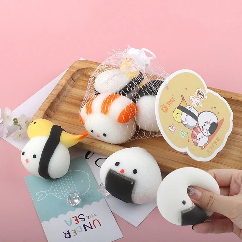 Sushi Squishy Food Simulation Toy Soft Sensory Squeeze Anti Stress Ball Mochi Squishy Abreact Vent Toy Party Gift Bag Stuffers