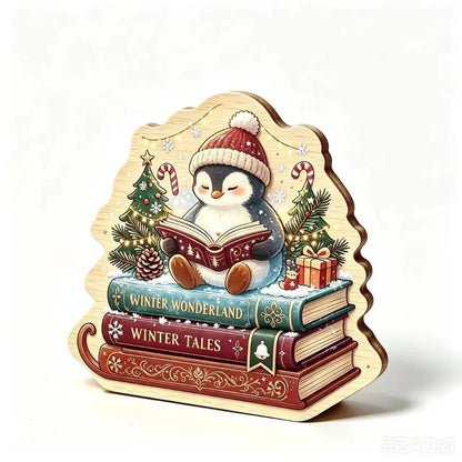 Merry Christmas Wooden Christmas Decoration Star Shape Snowman Deer Home Ornaments Rabbit Santa Claus Wall Decor New Year Gift