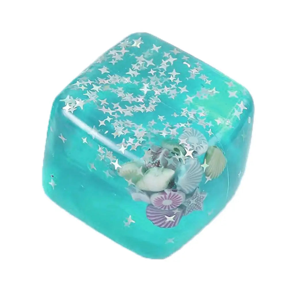 Squishy Stress Balls Cube - Ocean Sensory Fidget Toy Slow Rise Squishy Toys for Kids and Adults Squeeze Relax Gift