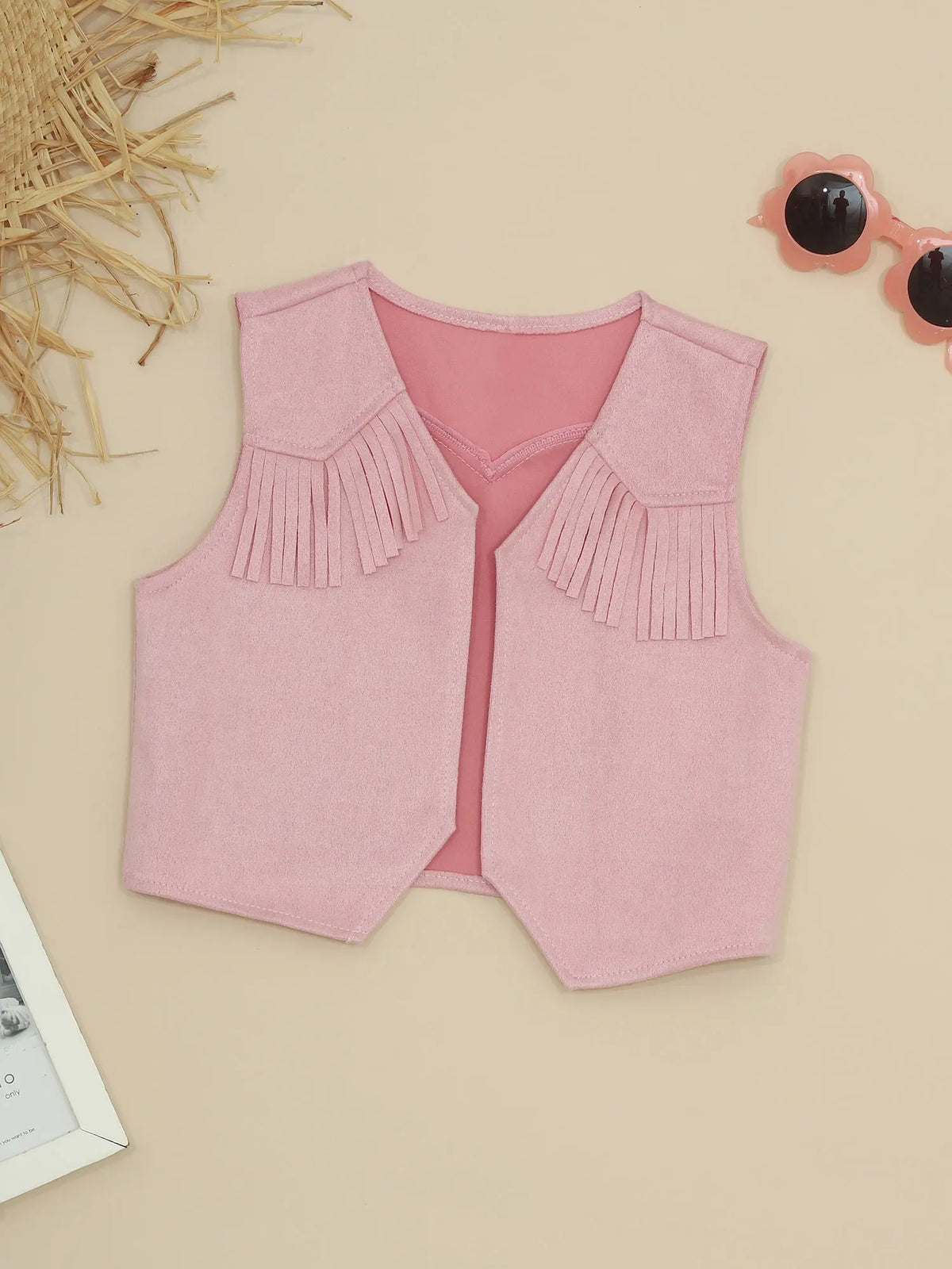 Kids Girl Boy Fringed Vest for Carnival Theme Party Tassels Top Open Front Waistcoat Child Halloween Western Cowboy Costumes