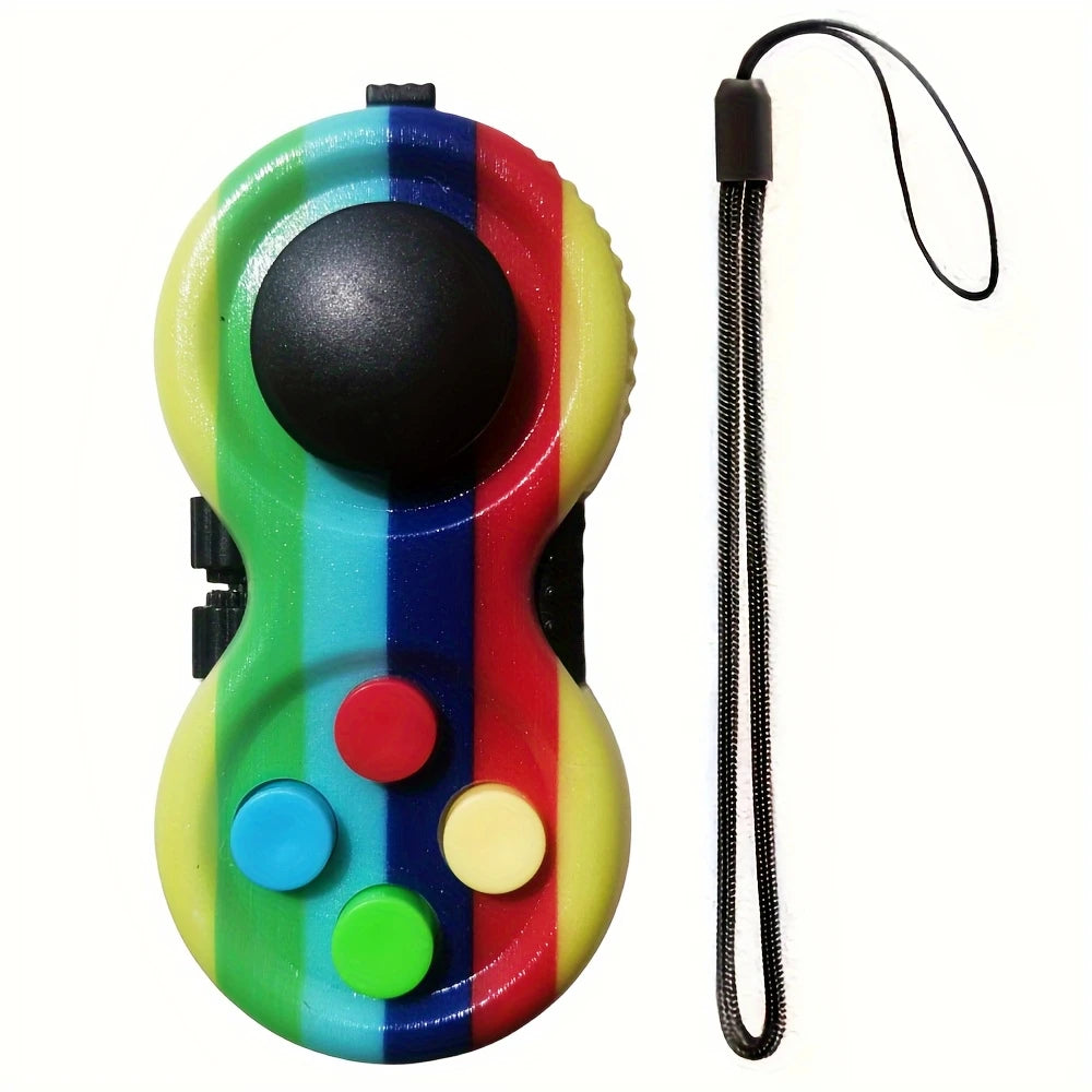 Fidget Pad with 8 Fidget Functions, Fidget Controller Stress Reducer, Toy Cube Relieves Stress and Anxiety