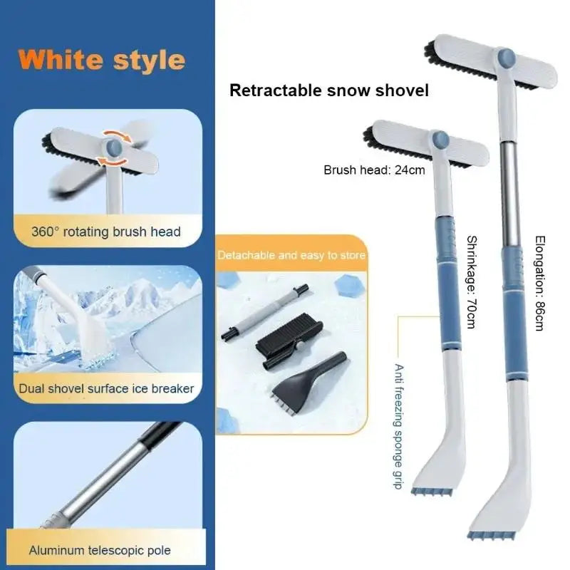 Essential Auto Frost and Snow Removal Tool; Scalable and Detachable Scraper with Brush; Anti-Freezing Ice Shovel