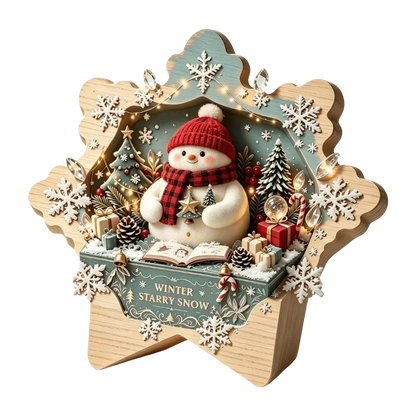 Merry Christmas Wooden Christmas Decoration Star Shape Snowman Deer Home Ornaments Rabbit Santa Claus Wall Decor New Year Gift