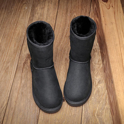 Snow Boots Men Waterproof Australia Winter Warm Shoes Non Slip Rubber Sole 100% Genuine Sheepskin Leather Big Size Wholesale