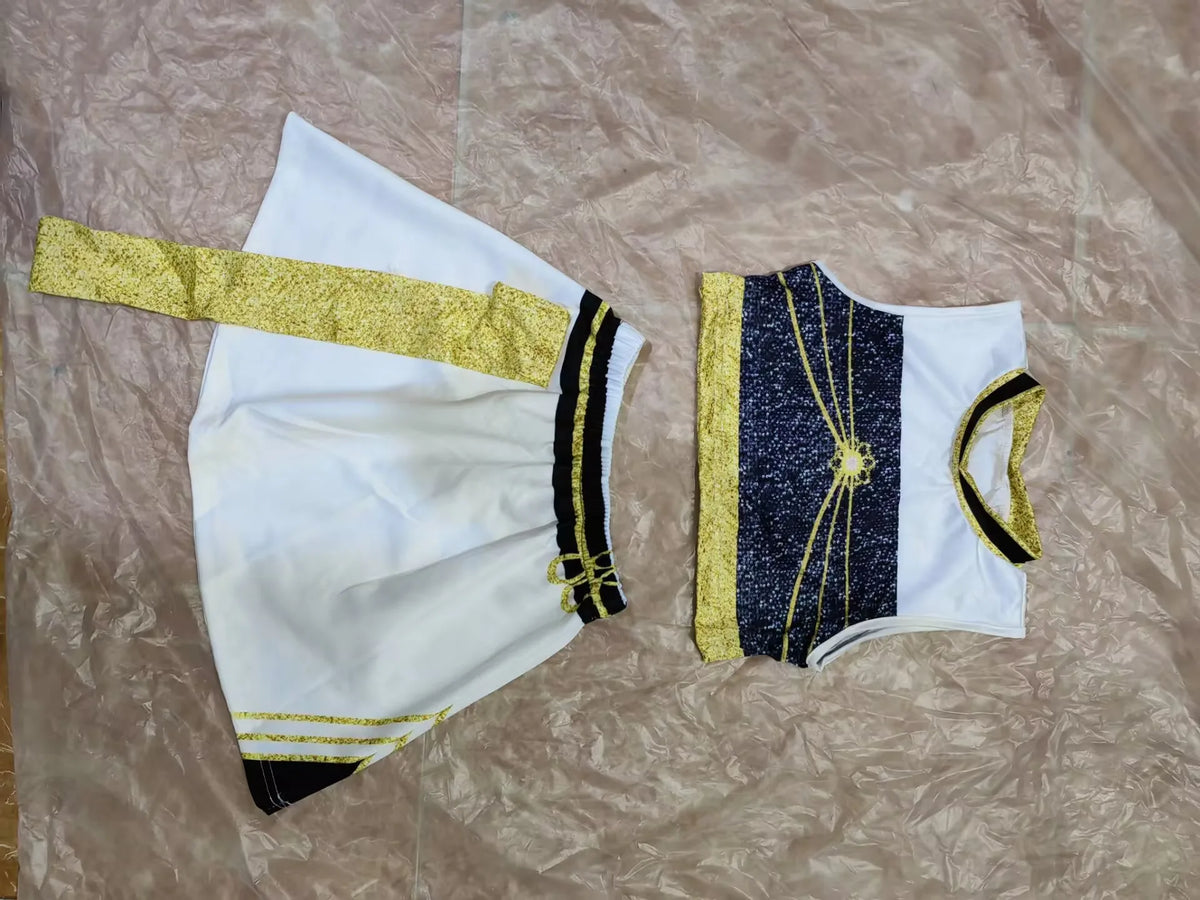 Kids Anime Cosplay Girl Costume Group Idol Singer Performance Show Black Golden Costume Child Halloween Party Clolthes Outfit