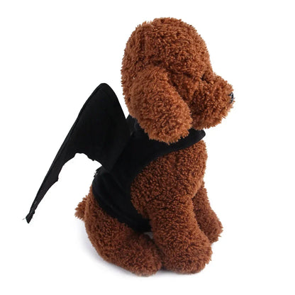 Halloween Cute Pet Clothes Black Bat Wings Harness Costume for Halloween Cosplay Cat Dog Halloween Party for Pet Supplies