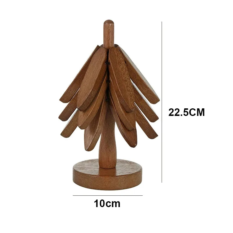 Christmas Tree Insulation Mat Solid Wood Dining Table Coaster Anti Scalding Mat Pot Mat Creative Personalized Home Decoration