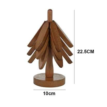 Christmas Tree Insulation Mat Solid Wood Dining Table Coaster Anti Scalding Mat Pot Mat Creative Personalized Home Decoration