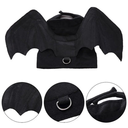 -Halloween Pet Costume - Cute Black Bat Wings Harness Costume For Cats And Dogs, Halloween Party Cosplay, Pet Supplies