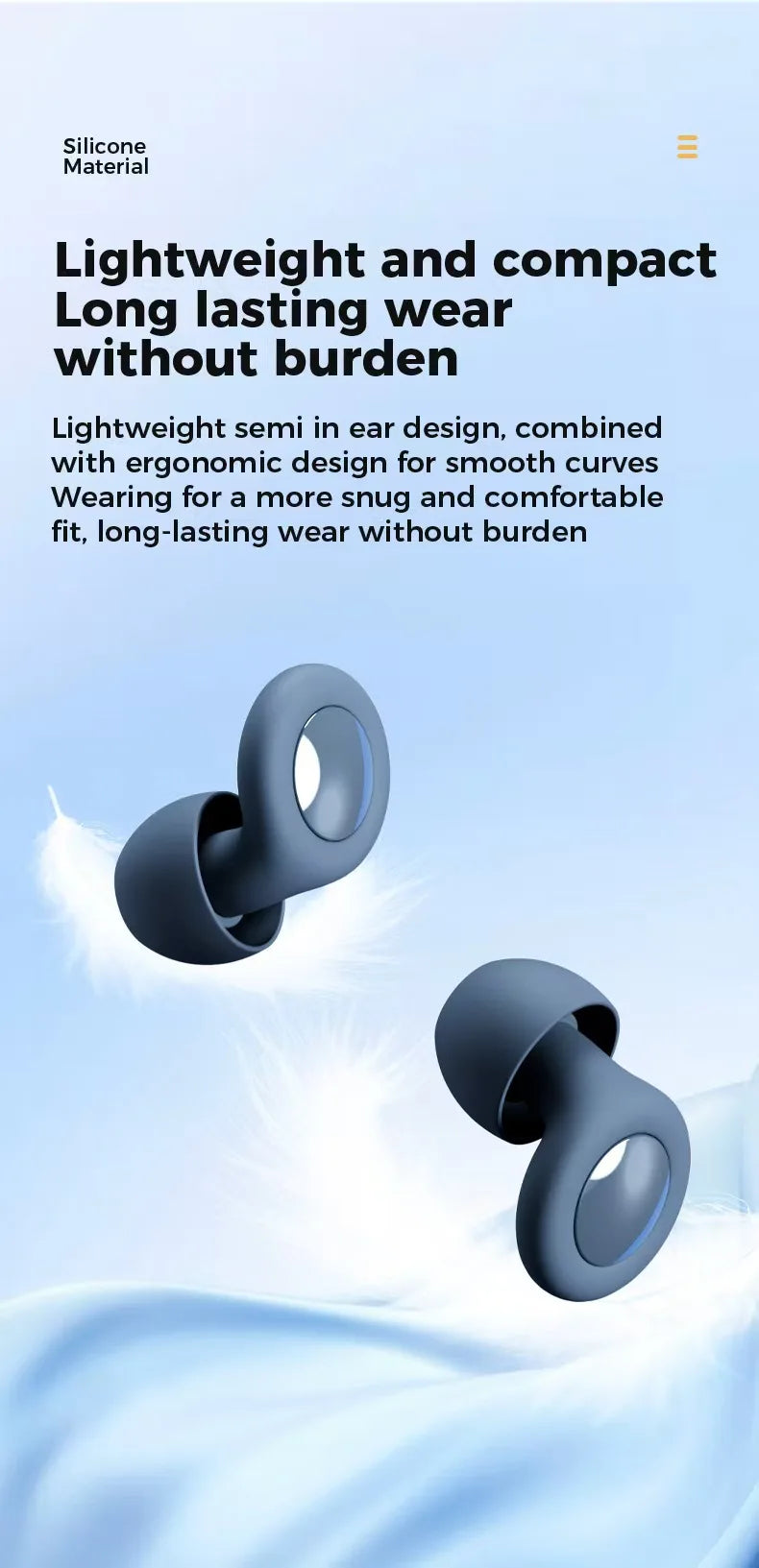 Noise Cancelling Silicone Ear Plugs Soft Sleep Earplugs For Sleep Work Study Travel