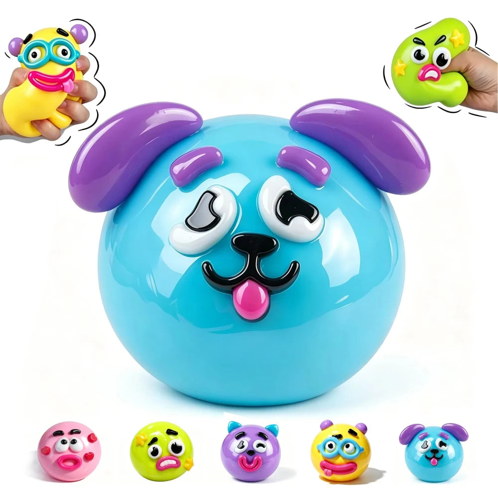 New Smushers Squishy, Curiosities Dog Face Swap Squishy Toy, Soft Moldable Cute Slow Rise Squeeze Toy, Stress Rela Relief Toy