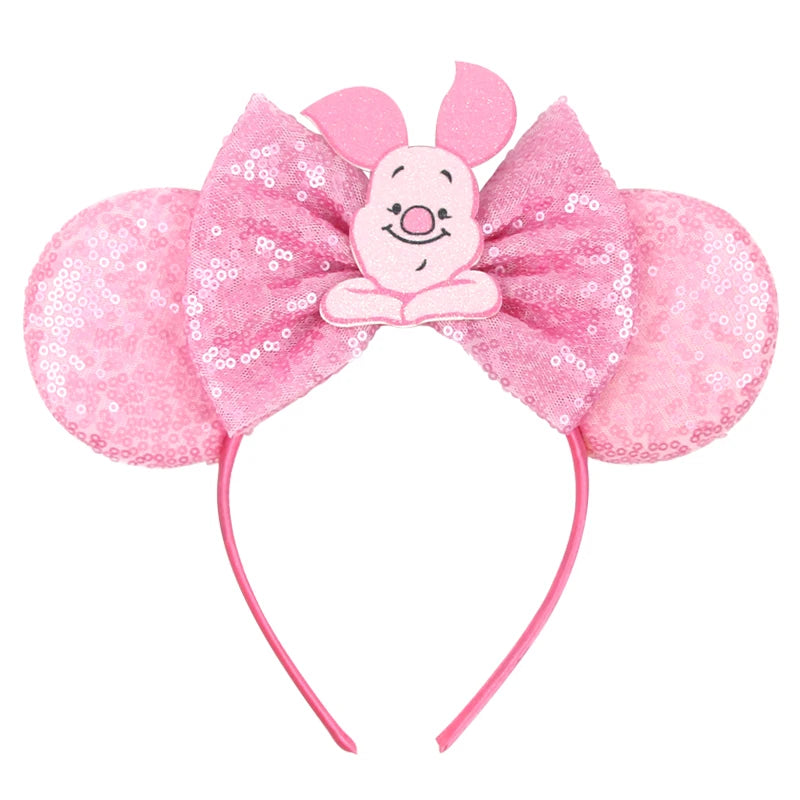 New Christmas Halloween Mouse Ears Headband Cartoon Sequin Bows Headband Birthday Party Princess Cosplay Costume For Women Adult