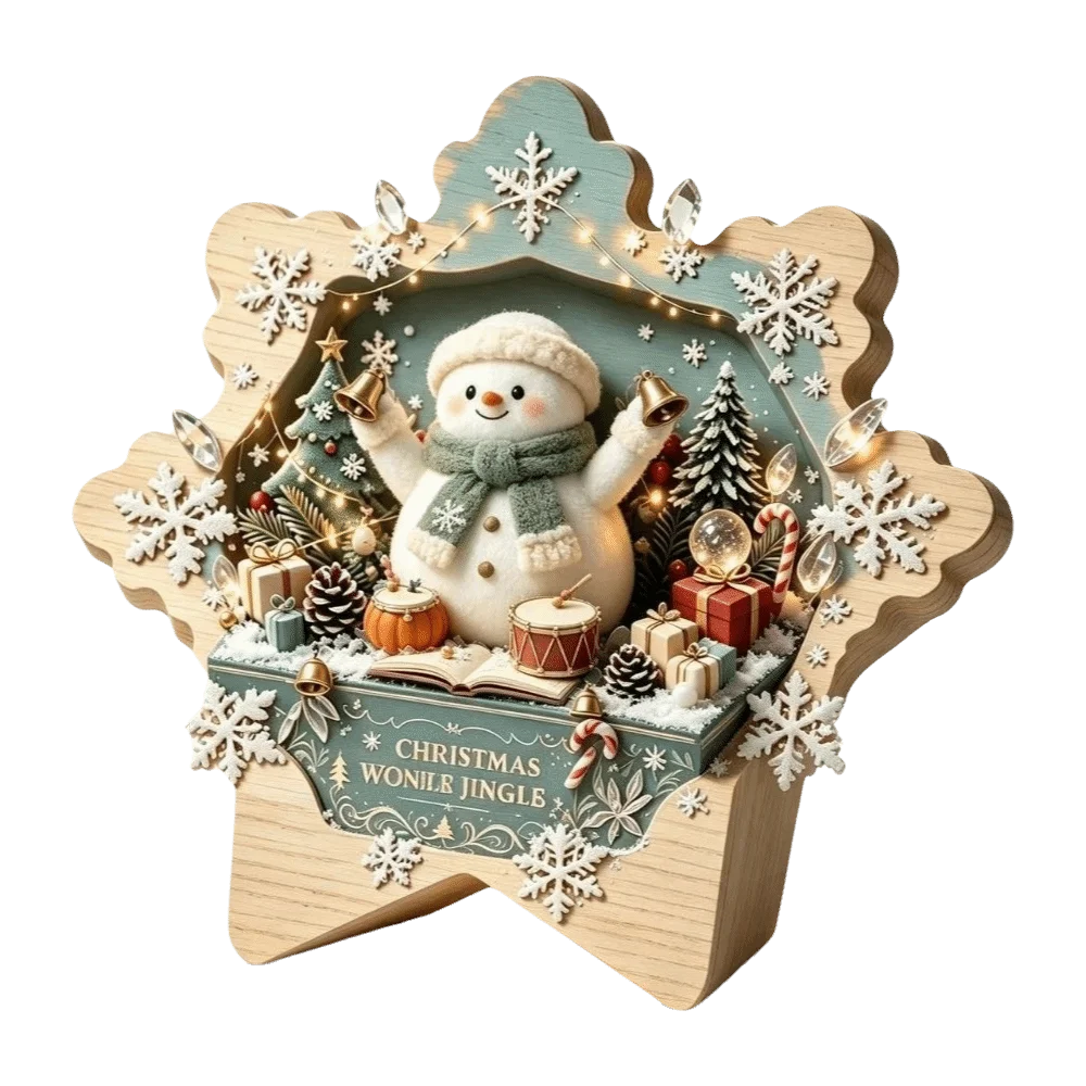 Merry Christmas Wooden Christmas Decoration Star Shape Snowman Deer Home Ornaments Rabbit Santa Claus Wall Decor New Year Gift