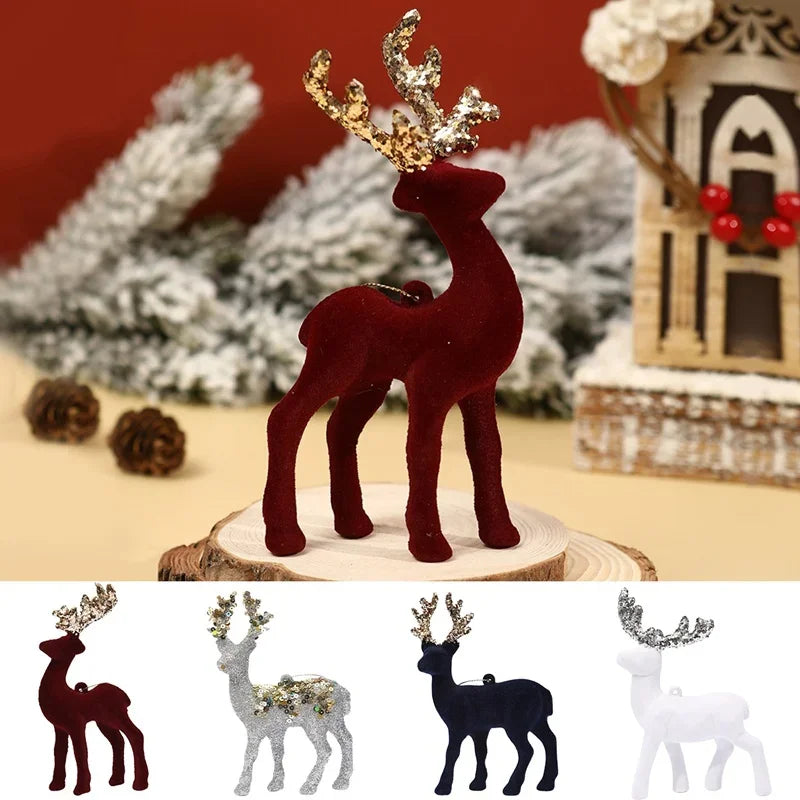 DIY Christmas Reindeer Ornaments Christmas Decorations For Home 2024 Christmas Tree Hanging Pendant Navidad Noel New Year Gifts