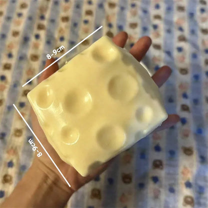 Jumbo Cheese Cube Squishy – Sensory Squeeze Fidget