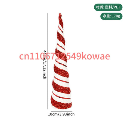 Christmas Decorations: Conical Tree Tower, Plastic V-shaped Tabletop Decoration, Window Display Coffee Shop Atmosphere