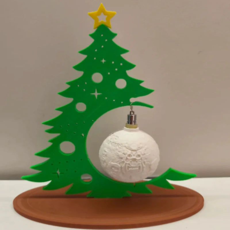 Creative Christmas Tree Decoration with DIY Ornament Ball Hollow Design Tabletop Xmas Decor for Home Party Festival Gift