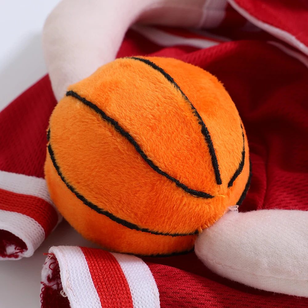 Halloween Pet Basketball Costume with 3D Ball Funny Sport Cosplay Outfit for Small Medium Dogs Pug Apparel Photo Shoots Playtime