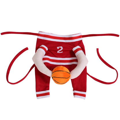 Halloween Pet Basketball Costume with 3D Ball Funny Sport Cosplay Outfit for Small Medium Dogs Pug Apparel Photo Shoots Playtime