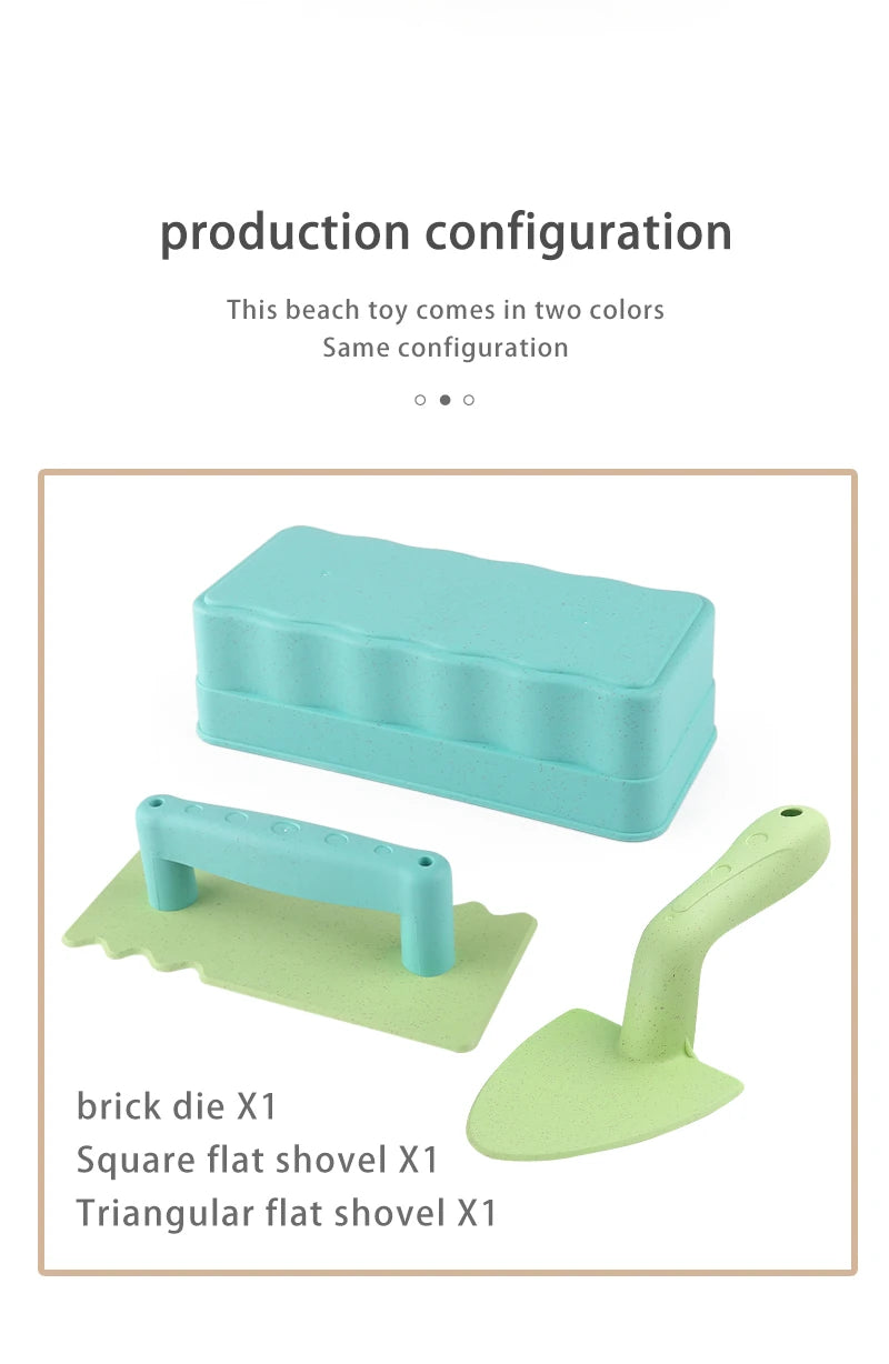 3 pieces of snow beach toy sand fun brick sand castle mold for winter and summer build snow outdoor children's birthday toy gift