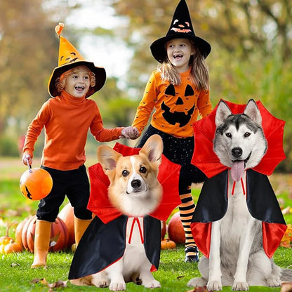 Halloween Cat Dog Vampire Cloak Costume Adjustable Pet Cape Costume Clothes, Halloween Pet Accessories Costumes