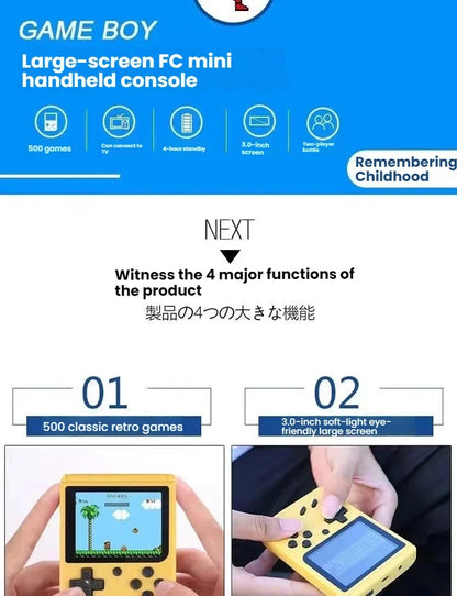New Retro Mini Handheld Game Console 8-Bit Portable Game Player, Classic Gaming Device Support AV Output