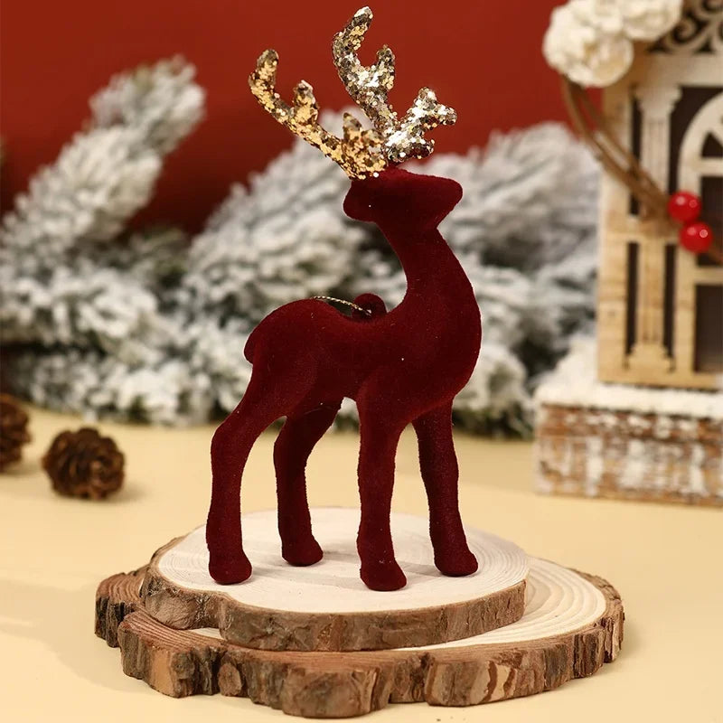 DIY Christmas Reindeer Ornaments Christmas Decorations For Home 2024 Christmas Tree Hanging Pendant Navidad Noel New Year Gifts