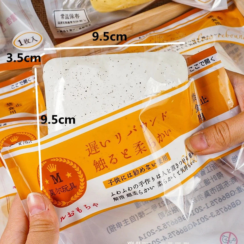 Stress Relief Squishy Toast Squeeze Toys Slowing Rising Sticky Toast Sensory Fidget Toys for Adults Squishy Sensory Toys