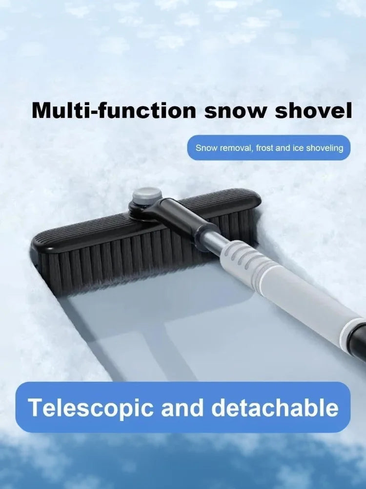 Cold-Resistant Auto Snow Removal Brush with Scraper; Scalable Detachable Windshield Defrosting Tool