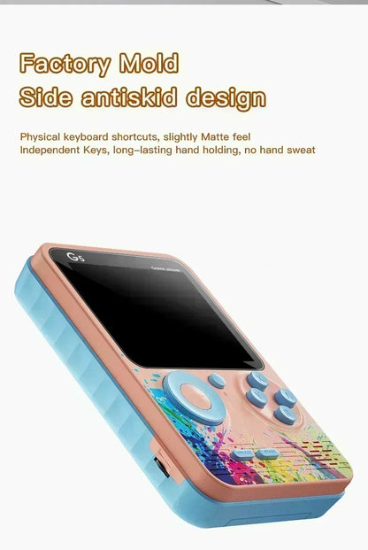 Retro G5 Portable Handheld Game Console 3 0Inch Screen 500 Classic Games Macaron Color 1020mAH Rechargeable Battery Gamepad