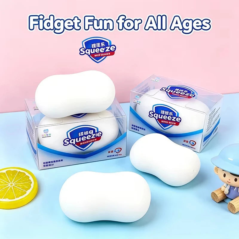 Super Soft Soap Squishy White Pink Blue Simulated Soap Stress Relief Squeeze Fidget Toy Moldable Slow Rebound Adults Party Gifts