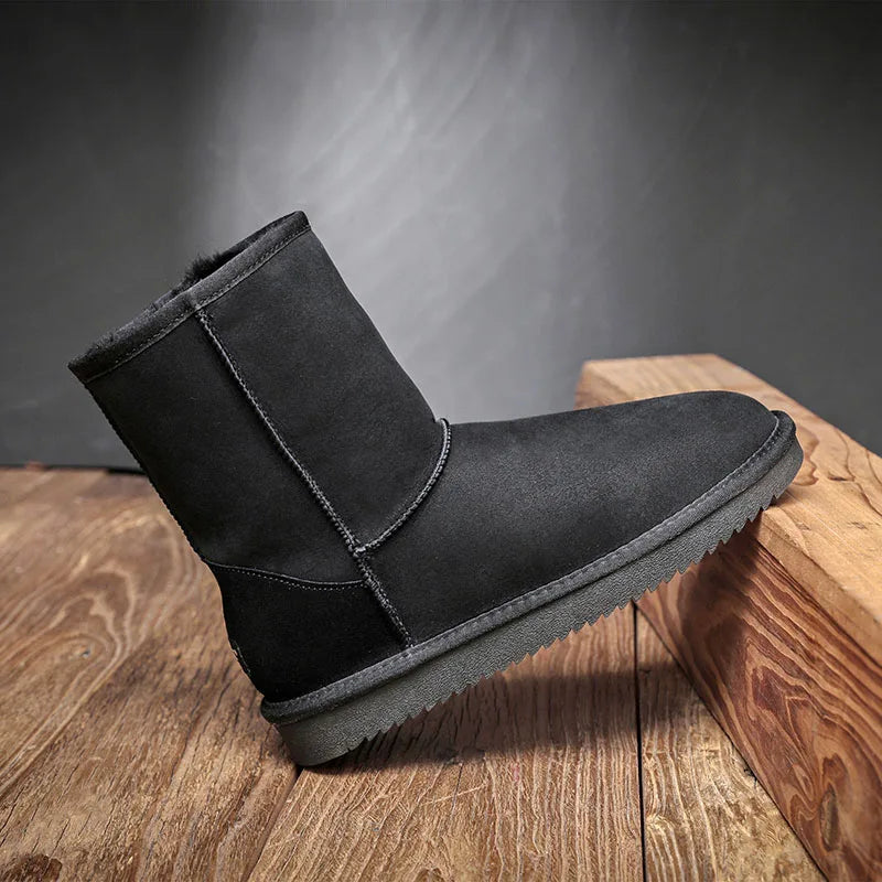 Snow Boots Men Waterproof Australia Winter Warm Shoes Non Slip Rubber Sole 100% Genuine Sheepskin Leather Big Size Wholesale