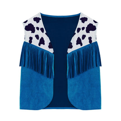 Kids Girl Boy Fringed Vest for Carnival Theme Party Tassels Top Open Front Waistcoat Child Halloween Western Cowboy Costumes