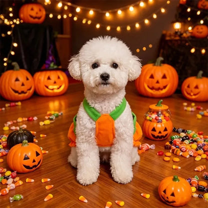 Halloween Pumpkin Pet Dress Funny Cosplay Costume For Small Dogs & Cats Cute Pumpkin  Skirt For Teddy & Kitten Halloween Outfit