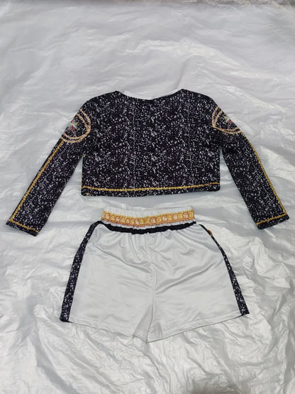 Kids Anime Cosplay Girl Costume Group Idol Singer Performance Show Black Golden Costume Child Halloween Party Clolthes Outfit