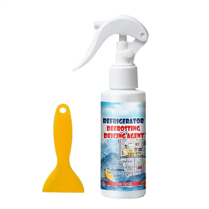 Freezer Frost Remover 100/120ml Fridge Freezer Defrosting Spray Ice Removal Spray Quickly Removes Ice Buildup Spray with Shovel
