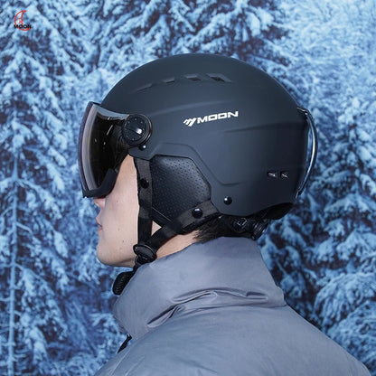 Moon Hot Selling Ski Snowboard Helmet ABS+EPS Integrated Goggle Shield Low Weight Adults Men Women Ski Helmet