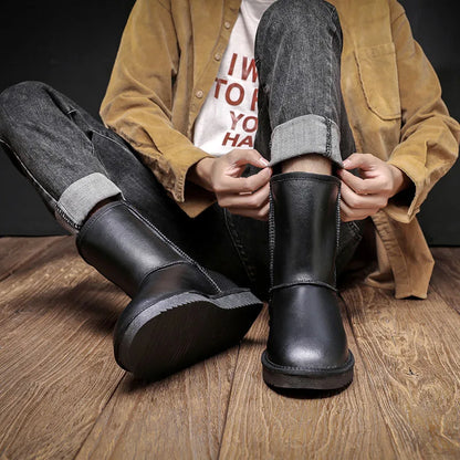 Snow Boots Men Waterproof Australia Winter Warm Shoes Non Slip Rubber Sole 100% Genuine Sheepskin Leather Big Size Wholesale