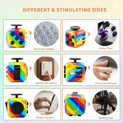 Fidget Cube Antistress Toy 8 Models 3.4cm 40g Hand Spinner Decompression Tool for Autism ADHD Anxiety Stress Relief Kids Adults